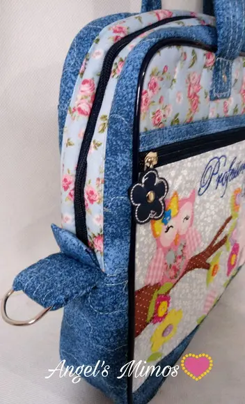 Kit bolsa+ capa note book+ porta pendrive corujinha