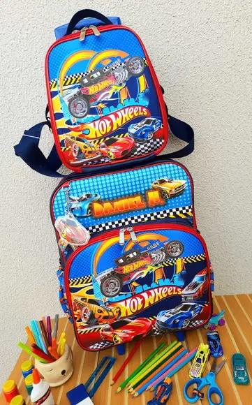 Kit Completo Escolar 4 Peças Hotweels