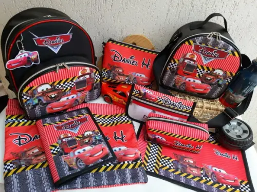 Kit Completo Escolar/ Creche 10 Peças Carros