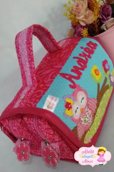 Kit corujinha Bolsa + frasqueira 3 em 1