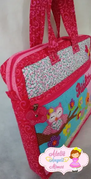 Kit corujinha Bolsa Notebook + frasqueira box
