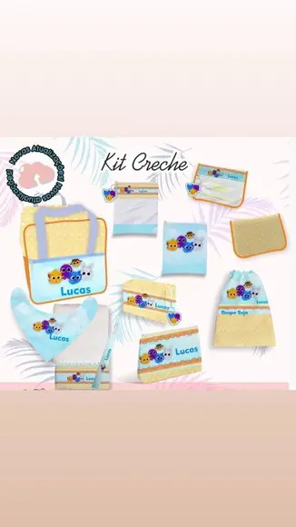 Kit Creche /escola 9 Peças Personalizado