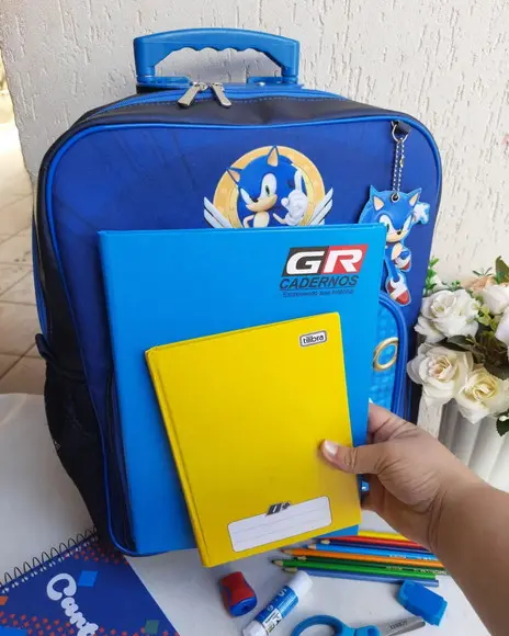 Kit Escolar 3 Peças Sonic