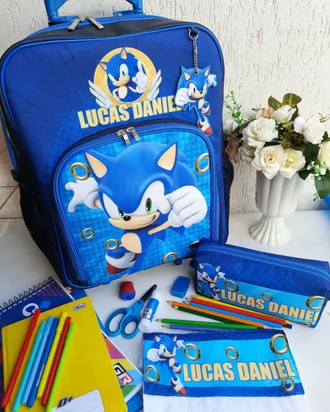 Kit Escolar 3 Peças Sonic