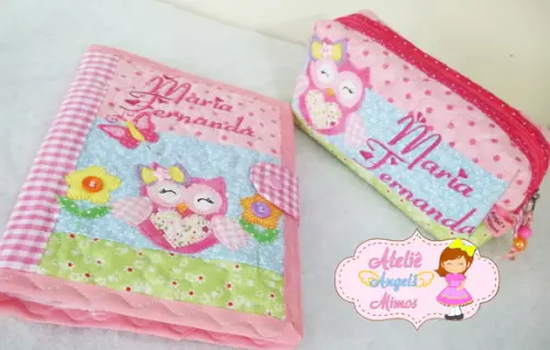 kit escolar Corujinha 3 peças