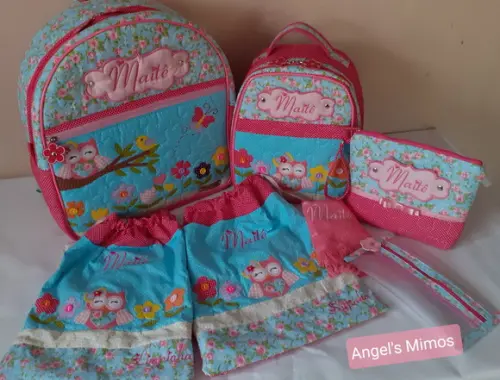 kit escolar/creche Corujinha 7 peças