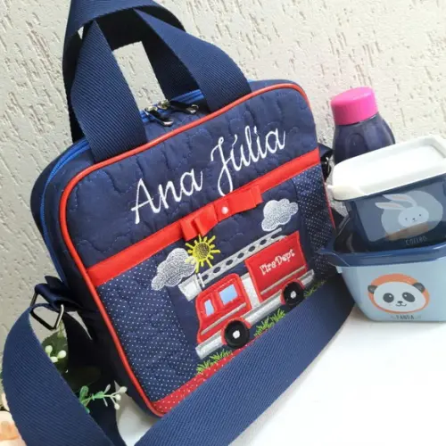 Kit escolar/Kit creche bombeiro (a) personalizado 4 peças