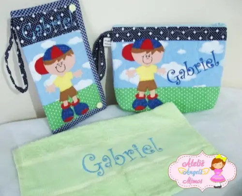 Kit escolar/viagem Menininho 5 peças