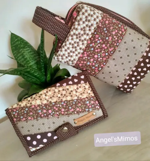 kit floral frasqueira box+ carteira