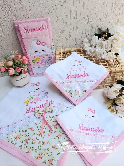 kit fraldas + capa de carteira de vacinação