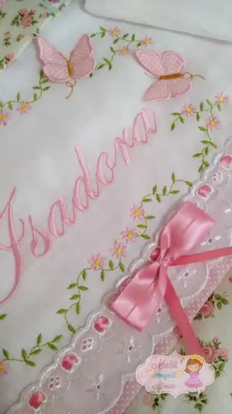 kit fraldas luxo menina borboletas 3D