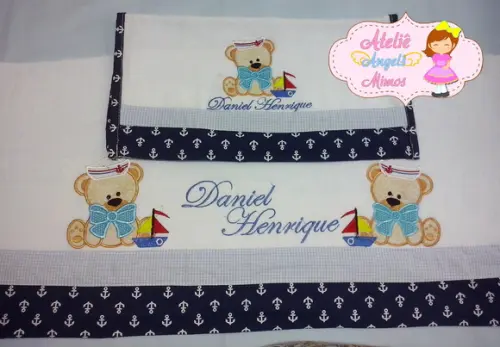 Kit fraldas urso marinheiro