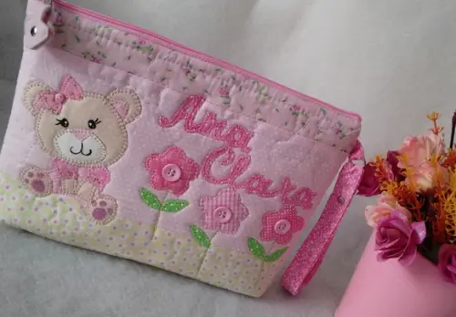 Kit Frasqueira + necessaire Ursinha