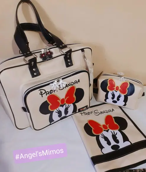 Kit Minnie 3 pecas couro sintético