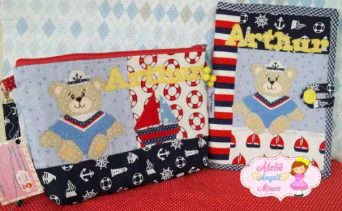 Kit necessaire + capa de carteira de vac