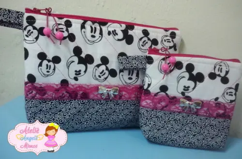 Kit Necessaire Mickey rosa