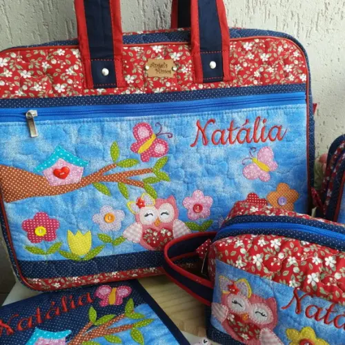 kit professor 3 peças corujinha