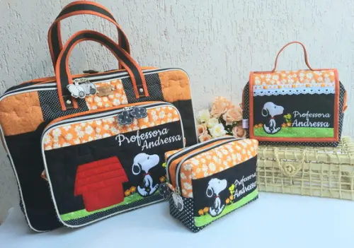 kit professor 3 peças snoopy
