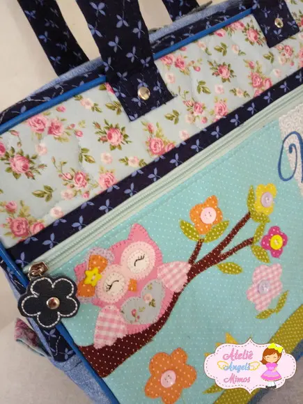 Bolsa professora, estojo, lancheira termica, e porta talheres per
