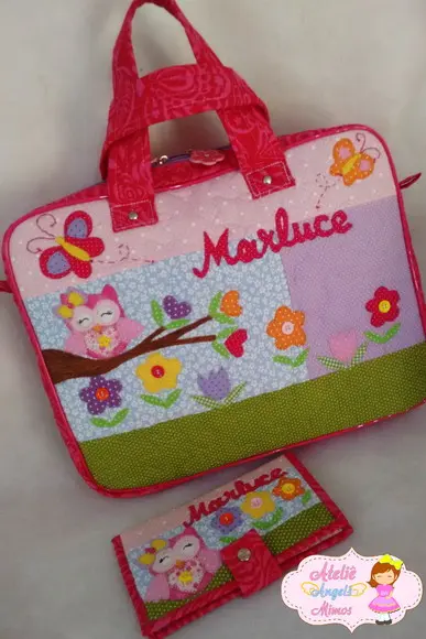 Kit professor corujinha bolsa + carteira