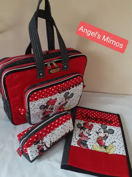 Bolsa Professora com divisões, estojo, capa de caderno personalizados