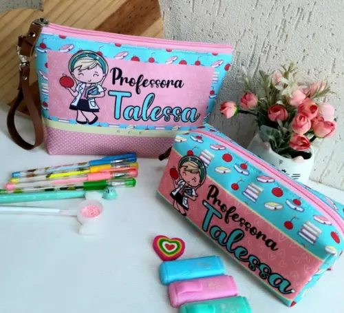Kit Professora Necessaire G e Estojo Box m
