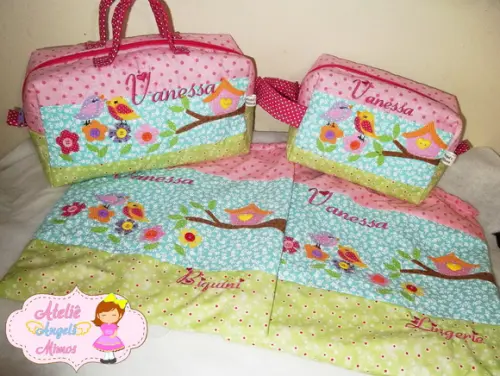kit viagem 4 peças love birds