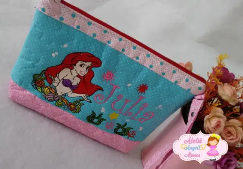 kit viagem/escolar/creche pequena sereia
