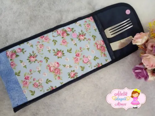Lancheira + porta talheres personalizado