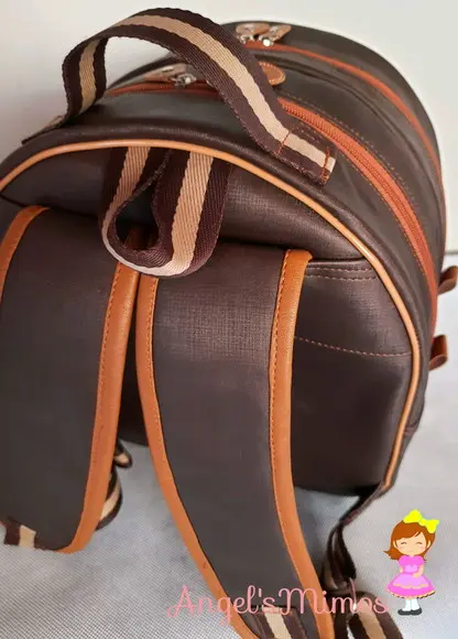 Mochila 3 divisoes G couro sintético Dinossauro