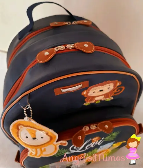 Mochila 3 divisoes G couro sintético safari