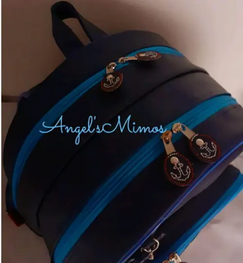 Mochila 3 divisoes G Infantil couro sintético Marinheiro