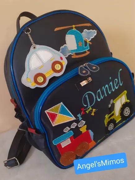 Mochila 3 divisoes Infantil couro sintético brinquedos