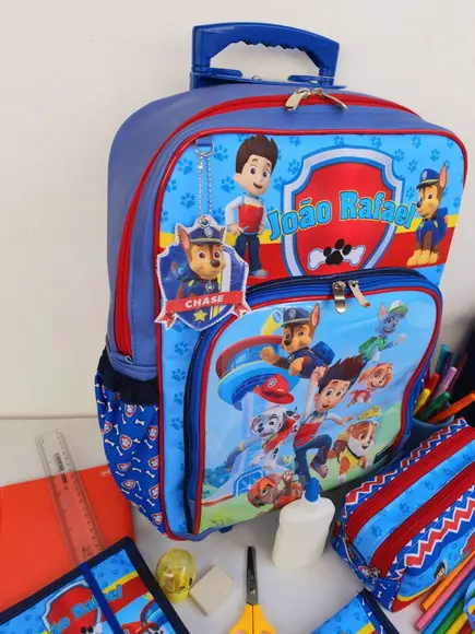 Mochila de Rodinhas e Lancheira Patrulha Canina
