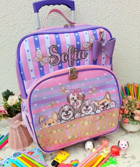 Mochila de Rodinhas Menina Personalizada