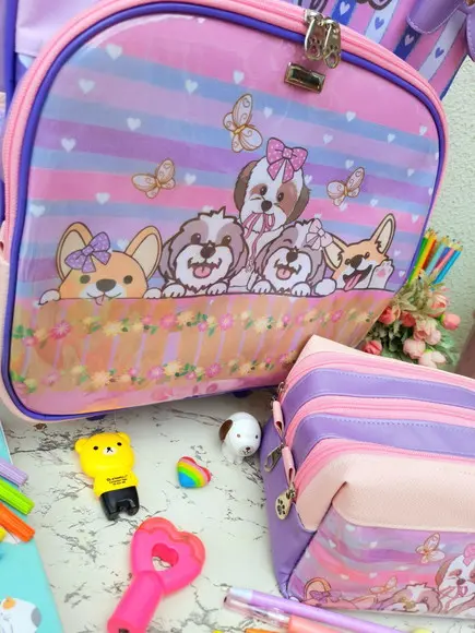 Mochila de Rodinhas Personalizada e Estojo Box 3 Divisões