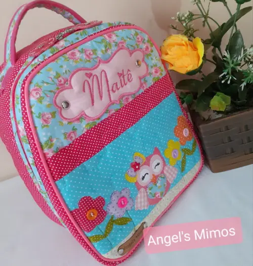Mochila infantil Corujinha G +lancheira térmica