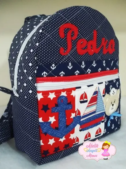 Mochila infantil Ursinho Marinheiro