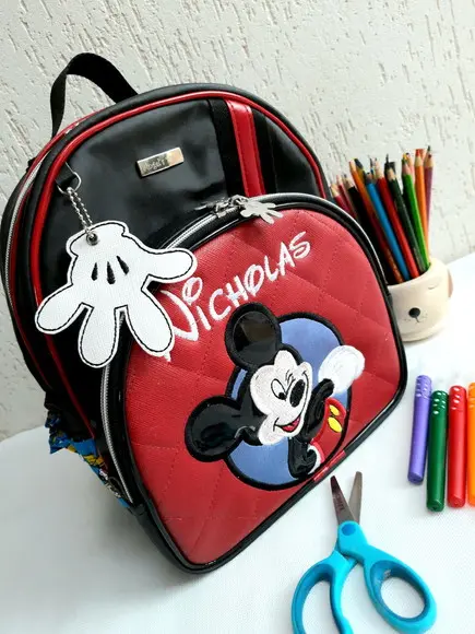 Mochila M Infantil Couro Sintético Mickey