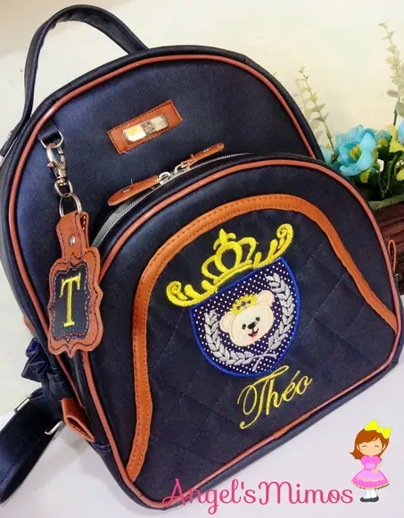 Mochila M Infantil couro sintético ursinho Principe