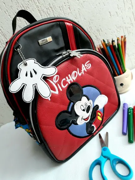 Mochila M Infantil Couro Sintético Mickey