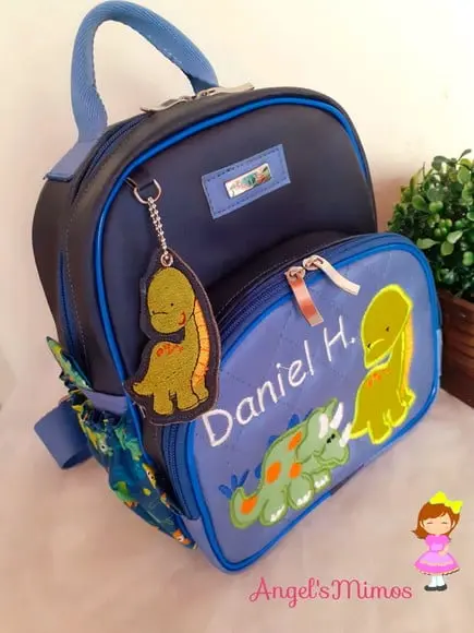 Mochila P couro sintético Dinossauro