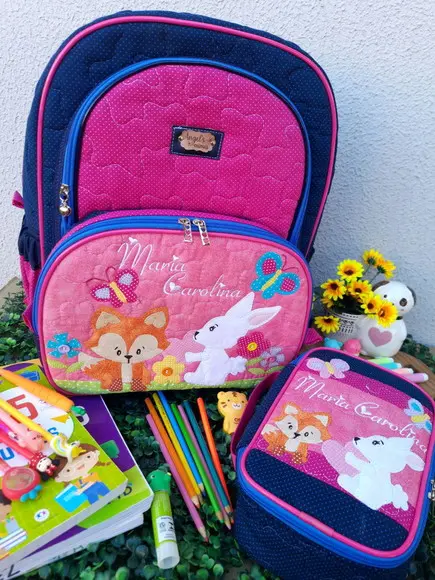 Mochila Tam. G e Estojo K Personalizado