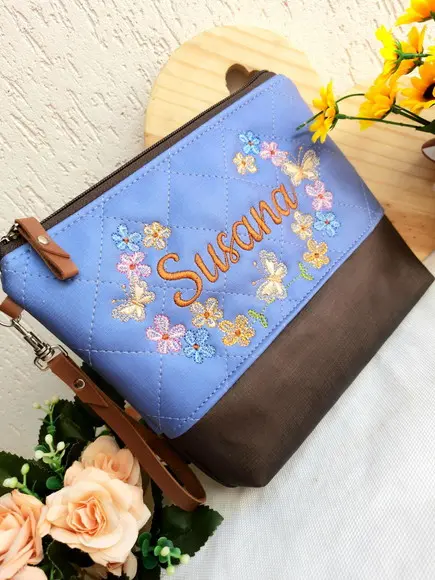 Necessaire floral G material sintético