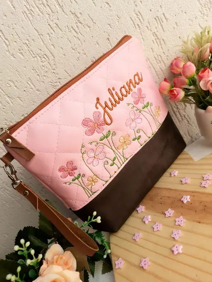 Necessaire floral G material sintético