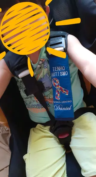 Protetor de cinto informativo Autismo + chaveiro