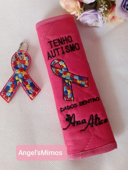Protetor de cinto informativo Autismo + chaveiro