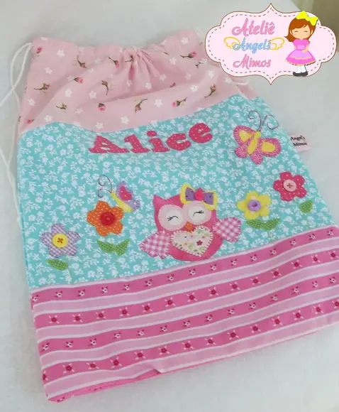 Saquinho de roupas corujinha