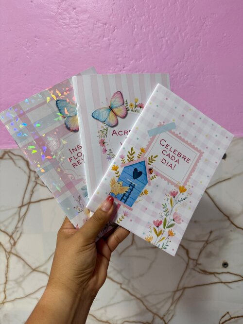 Kit 3 Cadernos Brochura A5 Capa Flexível 48 Folhas | Caderno Esc