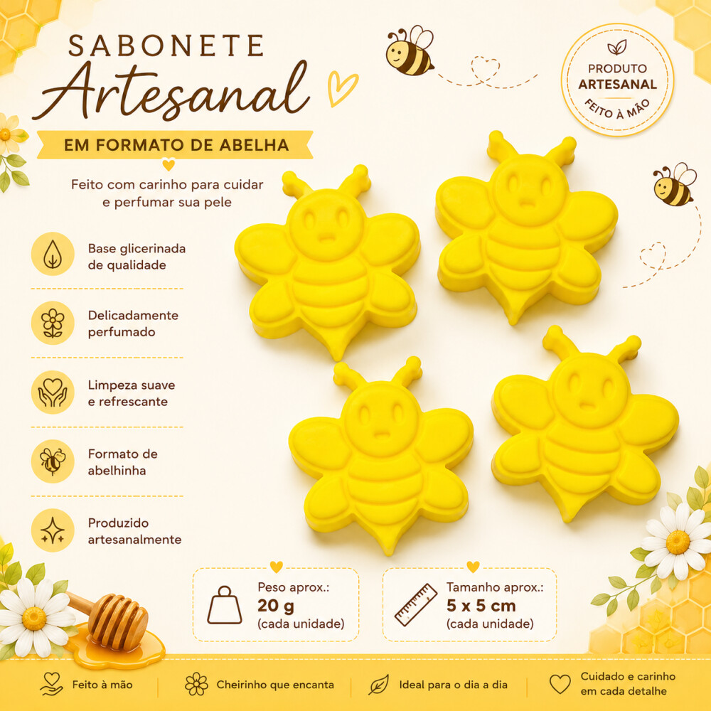 20 Abelhas perfumada sabonete artesanal 20g